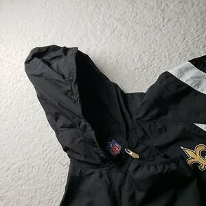 New Orleans Saints Jacket Mens 2XL Black NFL Football Hooded Windbreaker NFL